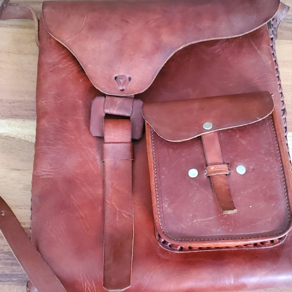 Real Leather Messenger Bag